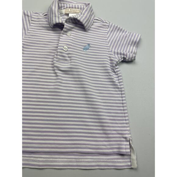 Beaufort Bonnet Striped Collared Purple and White Striped Shirt - Picture 3 of 4